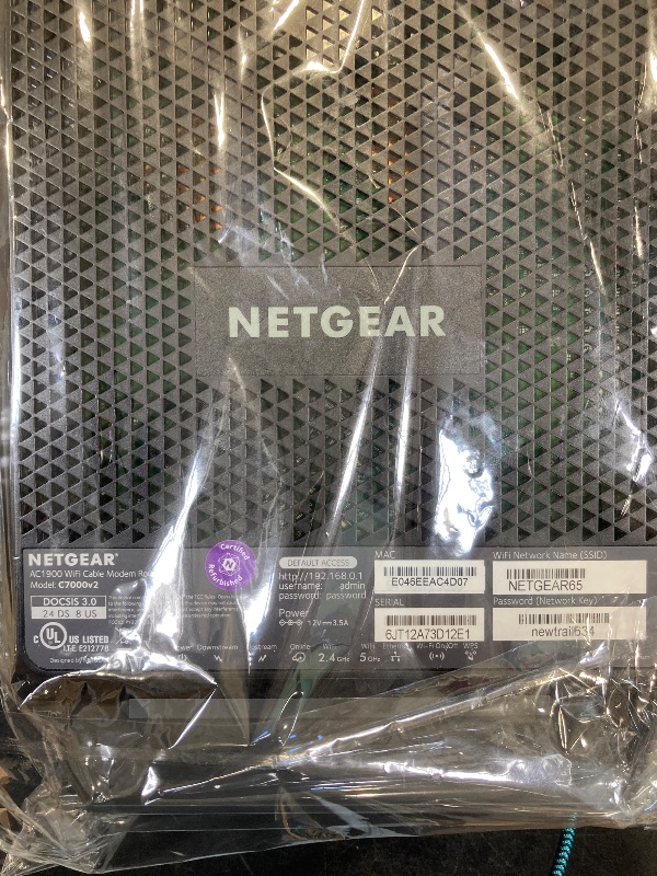 Photo 1 of NETGEAR Nighthawk Cable Modem and WiFi 5 Router Combo (C7000) - Compatible with Major Cable Providers incl. Xfinity & Cox - Cable Plans up to 800Mbps - AC1900 (Up to 1.9Gbps) - DOCSIS 3.0