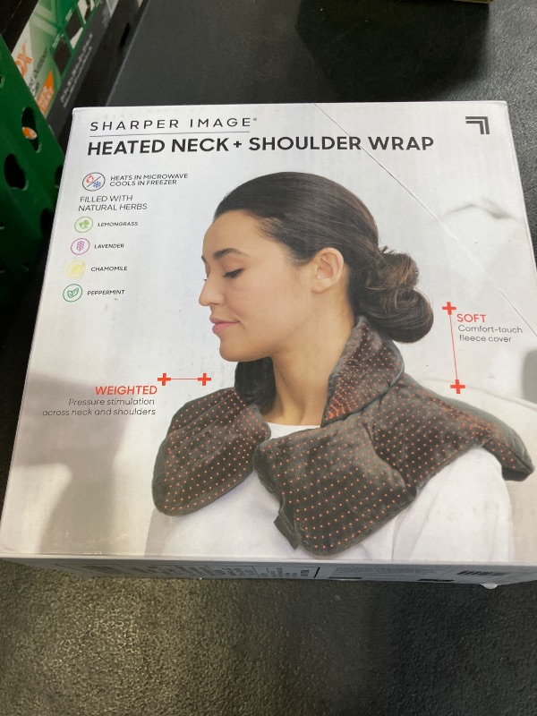 Photo 1 of Sharper Image Heated Neck & Shoulder Wrap - Microwavable Warm & Cooling Plush Pad, Scented Aromatherapy (100% Natural Lavender & Herb Spa Blend), Pain Tension Headache Relief Therapy, Gift for Women