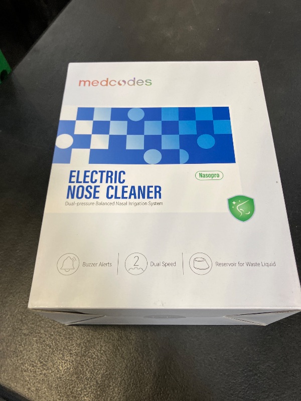 Photo 1 of Medcodes Nasal Irrigation System, Electric Sinus Rinse Machine with Dual Water Tank for Quick Relief of Nasal Discomfort, SelfCleaning & Auto Waste Collection Function with 30 Salt Packets (Large)