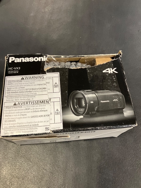 Photo 1 of Panasonic VX3 4K Camcorder, Lightweight Video Camera, Record Memories and Moments that Last