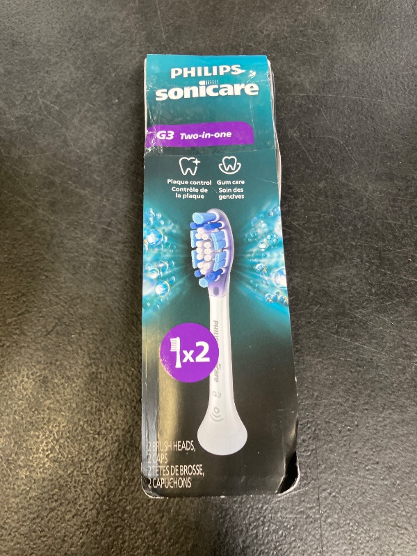 Photo 1 of Philips Sonicare G3 Two-in-One - Genuine Replacement Electric Toothbrush Heads, White, 2 Pack, HX9052/77