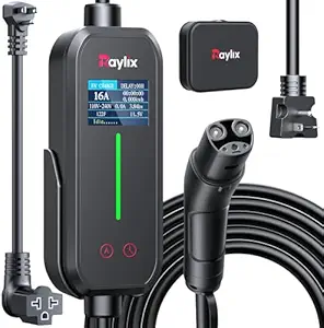 Photo 1 of 12A-16A Level 1&2 Charger for tesla Adjustable Current, Delay Charge & Smart Display NACS Mobile/Home Charger, 21ft Mobile Connector Cable for Model X/Y/3/S/Cybertruck, NEMA 6-20/5-15 Plug, 110-240V