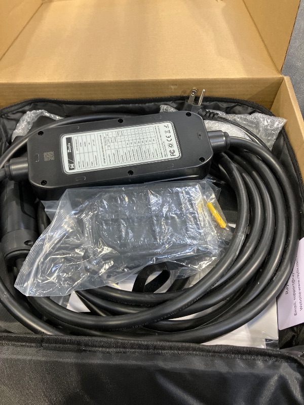Photo 1 of 12A-16A Level 1&2 Charger for tesla Adjustable Current, Delay Charge & Smart Display NACS Mobile/Home Charger, 21ft Mobile Connector Cable for Model X/Y/3/S/Cybertruck, NEMA 6-20/5-15 Plug, 110-240V
