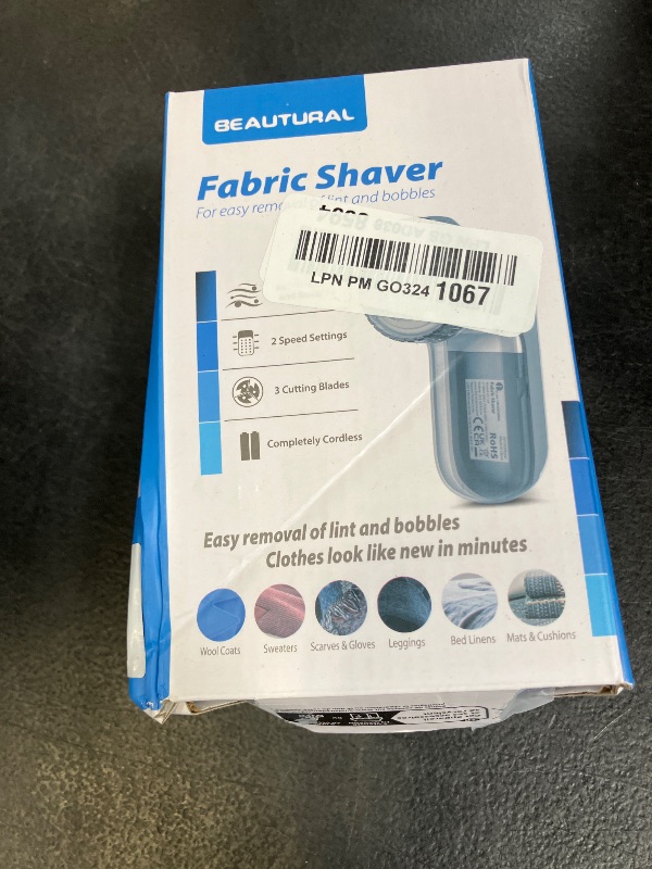Photo 1 of BEAUTURAL Fabric Shaver and Lint Remover, Sweater Defuzzer with 2-Speeds, 2 Replaceable Stainless Steel Blades, Battery Operated, Remove Clothes Fuzz, Lint Balls, Pills, Bobbles Gray