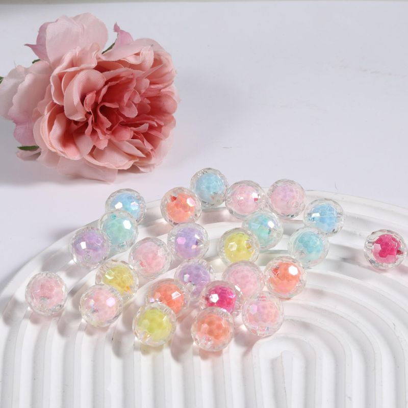 Photo 1 of 120pcs Large Size Acrylic Flower Beads Cute 16mm Multicolor Beads for Jewelry Making and Crafting