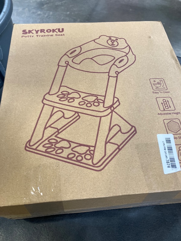 View 2 of SKYROKU Potty Training Toilet, 2-in-1 Anti-Slip Seat with Step Stool