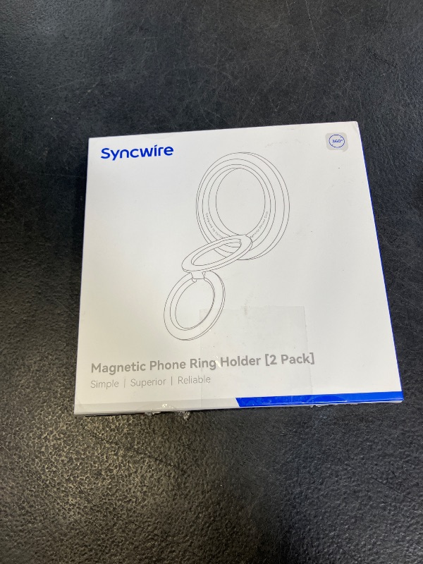 View 2 of SYNCWIRE Magnetic Phone Ring Holder for MagSafe [2 Pack], 360° Rotation Dual Sided Magnet Grip Cell Phone Ring Stand Finger Kickstand Compatible with iPhone 17 16 15 14 13 12 Pro Max fits MagSafe