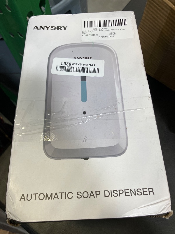 Photo 1 of anydry Commercial Automatic Soap Dispenser Large 34oz/1000ml Capacity Wall-Mounted Touchless Liquid Dispenser for High-Traffic Restrooms, Offices, Hospitals Model AD1220S Silver