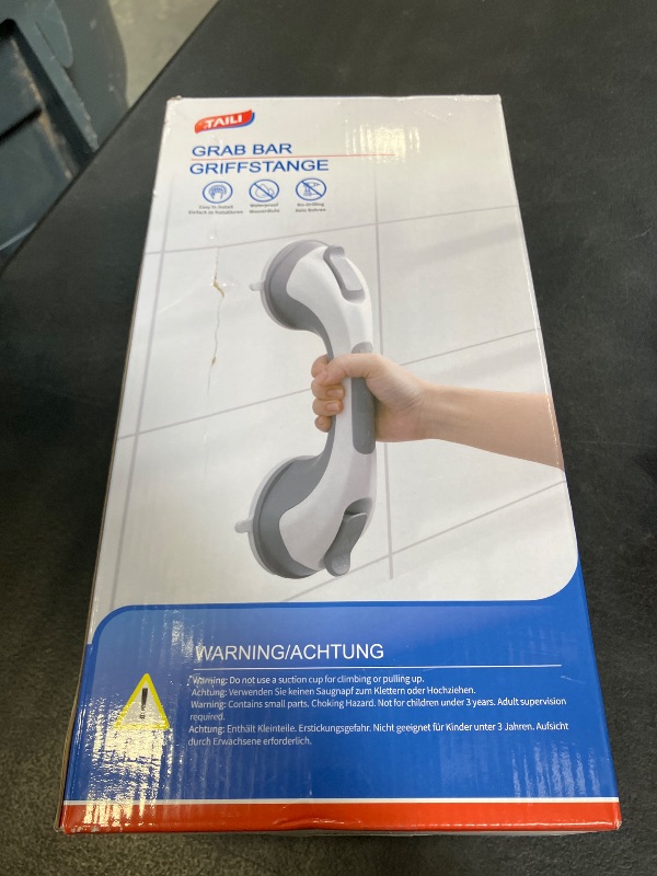 Photo 1 of TAILI Shower Grab Bar, 2 Pack 12 Inch Suction Grab Bars for Bathtubs and Showers for Elderly, Shower Handle for Seniors Bathroom Safety Grip, No Drilling Removable,Grey,G9