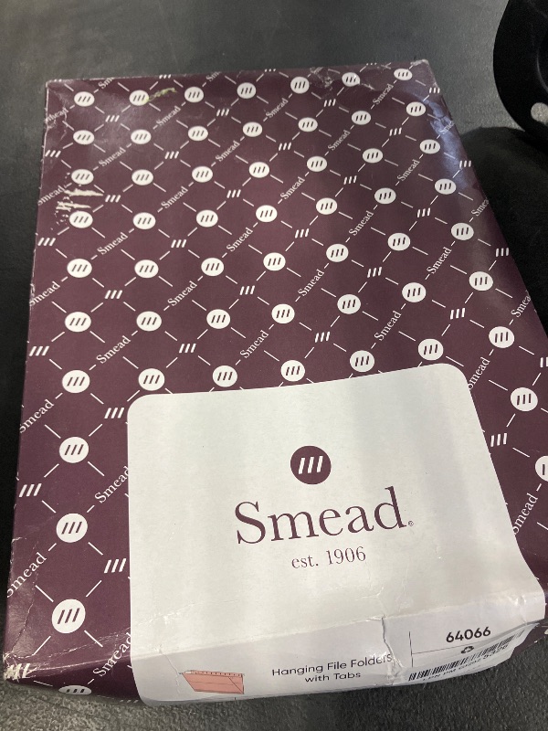 Photo 1 of Smead Standard Hanging File Folders, 25 Count, Pink, 1/5-Cut Adjustable Tabs, Letter Size (64066)