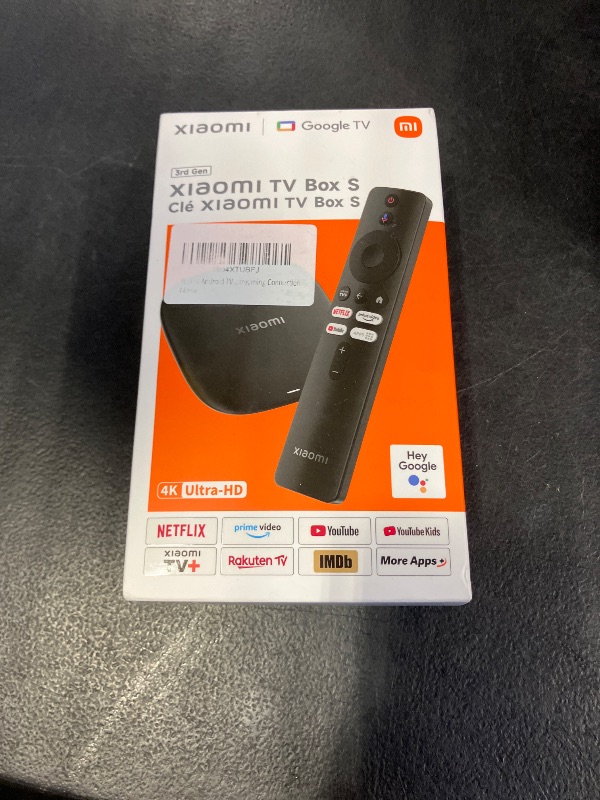 Photo 1 of Xiaomi Android Google TV Box S 3rd Gen, 4K UHD TV Box Dolby Vision Atmos & DTS:X, 2GB + 32GB Storage WiFi 6 HDMI 2.1 360° Bluetooth Remote Voice Control for Television Internet Smartphones Streaming