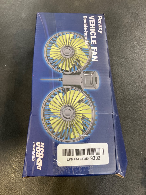 Photo 1 of Poraxy Car Fans for Backseat Kids, Dual Head Car Fans that Blow Cold Air, Cooling USB Back Seat 3 Speed 360 Degree Rotatable Headrest Fan, Adjustable Clip Vehicles Rear Seat Air Fan for Sedan SUV RV
