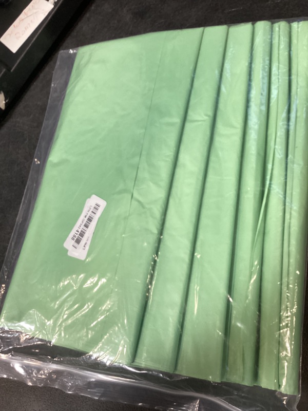 Photo 1 of Smiry Disposable Table Cloth - 6 Pack, 54 x 108 Inch Waterproof Rectangle Tablecloths for Parties, Decorative Plastic Table Cover, Leakproof & Sturdy, Sage Green
