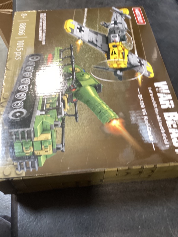 Photo 1 of WW2 Military Building Set Compatible with Lego, BF109 Fighter Plane and Karl Mortar Model Kit with 1015 Bricks, Army Airplane Toy with Accessories, Gift for Kids Ages 8+