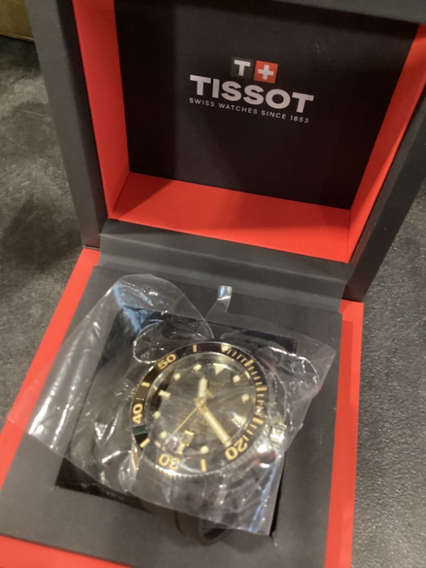View 3 of Tissot Mens Tissot Seastar 2000 Professional Powermatic 80 316L Stainless Steel case Automatic Watch, Black, Rubber, 22 (T1206071744101)