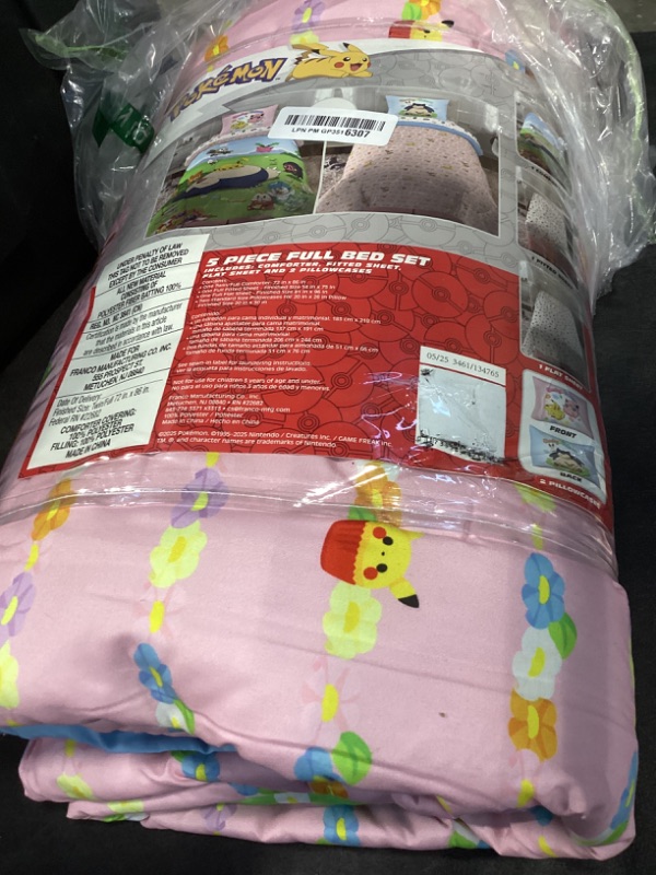 Photo 1 of Pokemon Bedding Super Soft Comforter and Sheet Set with Sham, 5 Piece Full Size, Featuring Snorlax, Pikachu, Eevee & Jigglypuff (Officially Licensed Product) by Franco