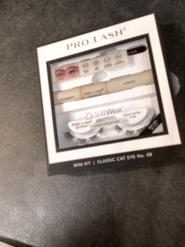 Photo 1 of Pro Lash SoftWear Mini Lash Clusters Kit - Seamless, Lightweight Lashes - 7-Day Cluster Eyelash Extensions - False Eyelashes Plus Adhesive and Tweezers - Classic Cat Eye No. 08 Black