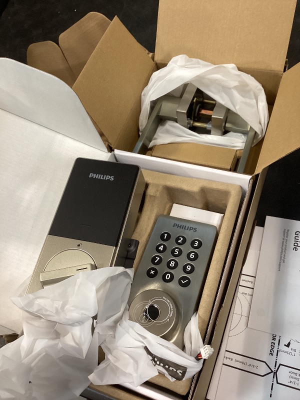 Photo 1 of Philips WiFi Keypad Door Lock with Handle, Built-in WiFi, APP Remote Control, Voice & Fingerprint Unlock, Smart Locks for Front Door with Auto Lock, Keyless Entry Deadbolt, Satin Nickel