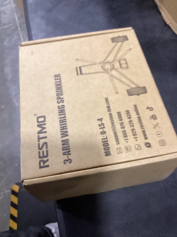 Photo 1 of RESTMO 3-Arm Metal Sprinkler with Wheel Base, 360 Degree Automatic Rotary Lawn Sprinkler System for Garden Plant, Flower Bed and Yard Watering and Large Yard Area Watering