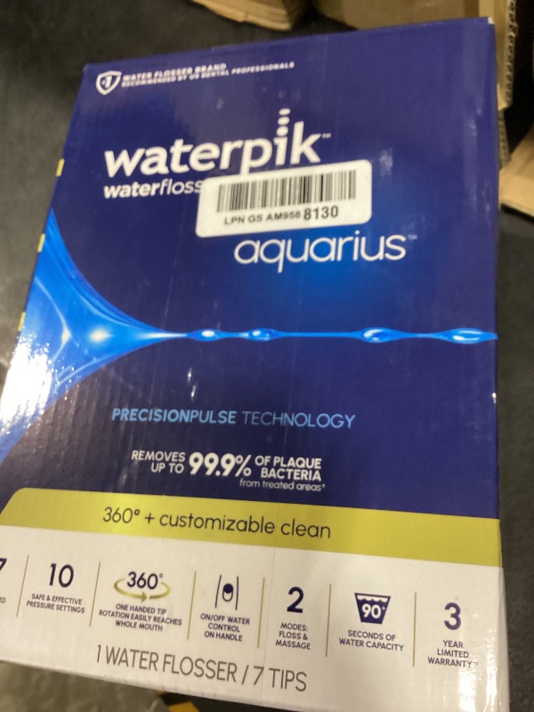 Photo 1 of Waterpik Aquarius Water Flosser For Teeth Cleaning, Gums, Braces, Dental Care, Electric Power With 10 Settings, 7 Tips For Multiple Users And Needs, ADA Accepted, White WP-660, Packaging May Vary