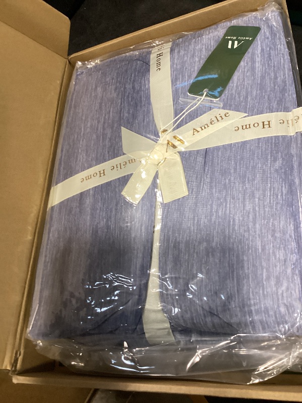 Photo 1 of Amélie Home Cooling Comforter Twin Size, Dual-Sided Lightweight Cooling Blanket for Hot Sleepers, Q-Max 0.43 Breathable Cooling Quilt for Night Sweats, 68" x 90", Heather Denim Blue