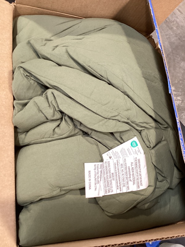 Photo 1 of WRENSONGE King Size Comforter Set- 7 Pieces Soft Olive Green Bed in a Bag King with Fitted Sheet, Flat Sheet, 2 Pillow Shams, and 2 Pillowcases-Warm King Bedding Set for All Season