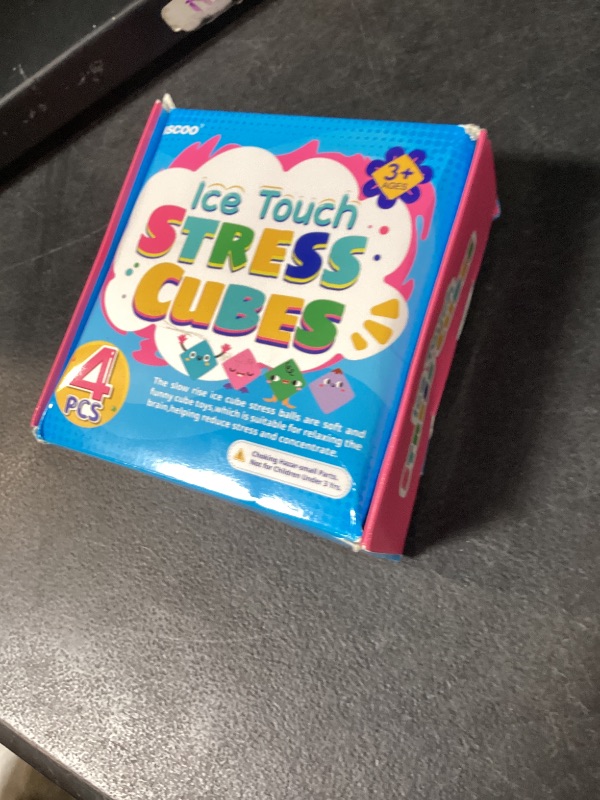 Photo 1 of 4 Pack Stress Cube, Slow Rising Ice Cube Stress Balls for Adults Kids, Sensory Fidget Toy for Anxiety Relief, Square Shape Squishy Balls for Classroom Prizes, Cube Squishy for Party Favors