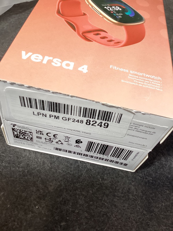Photo 1 of Fitbit Versa 4 Fitness Smartwatch with Daily Readiness - 3-Month Google Health Premium Membership Included - GPS, 24/7 Heart Rate, 40+ Exercise Modes, Sleep Tracking - Pink Sand/Copper Rose