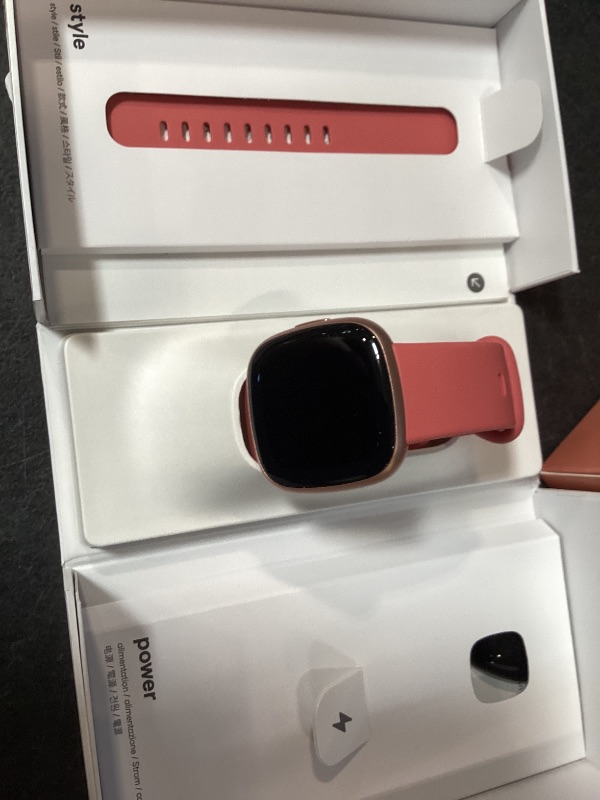Photo 1 of Fitbit Versa 4 Fitness Smartwatch with Daily Readiness - 3-Month Google Health Premium Membership Included - GPS, 24/7 Heart Rate, 40+ Exercise Modes, Sleep Tracking - Pink Sand/Copper Rose