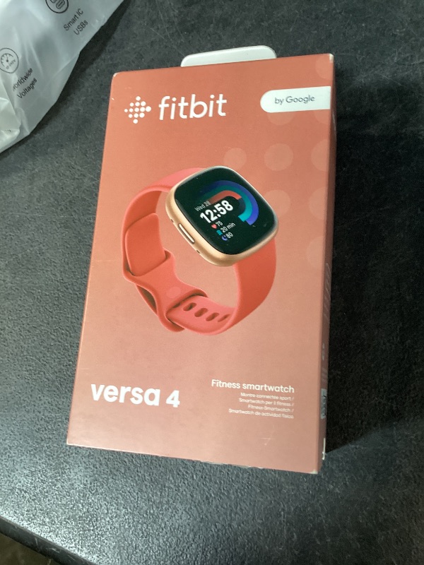 Photo 1 of Fitbit Versa 4 Fitness Smartwatch with Daily Readiness - 3-Month Google Health Premium Membership Included - GPS, 24/7 Heart Rate, 40+ Exercise Modes, Sleep Tracking - Pink Sand/Copper Rose