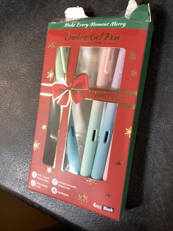 Photo 1 of WRITECH Fine Point Gel Pens: 0.5mm 4ct Retractable Click Pen Black Ink Gradient Aesthetic Color Pen Barrel Smooth Writing Journaling No Bleed Christmas Gift for Nurse Student Office