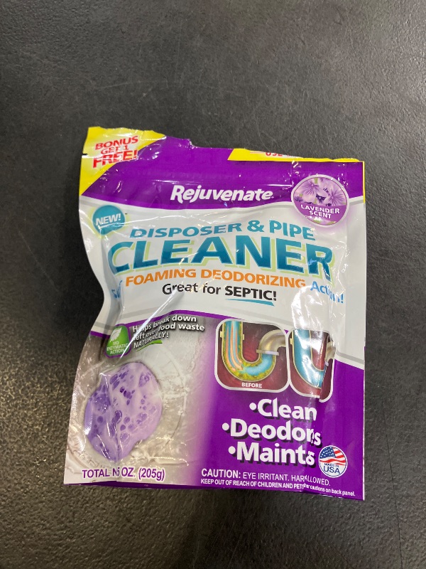 Photo 1 of Rejuvenate Disposal Cleaner, 6 Pods, Lavender-Scented Disposal and Pipe Cleaner Pods with Bio-Enzymatic Formula Help Break Down Leftover Food Waste and Remove Odors for A Clean, Fresh Disposal
