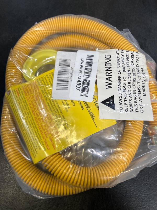 View 2 of 48" Flex Gas Line, Gas Dryer Connector Kit, Stove/Water Heater/Dryer Gas Line with Connectors 1/2" MIP 1/2"FIP 3/4"MIP, 5/8 in.OD(1/2 in. ID?Coated Corrugated Stainless Steel Tubing 15/16-16"UN Nut
