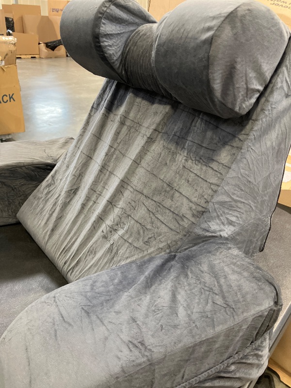 Photo 1 of Velorose Reading Pillow for Sitting in Bed Adult, Back Pillow for Bed Sitting up, Backrest Pillow with Arms, Back Support Pillows for Gaming Lounging Watching TV, Large 21" Grey