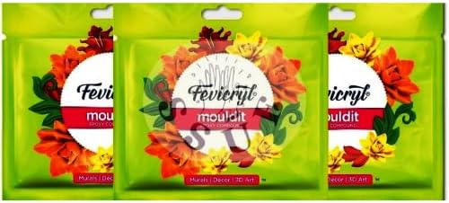 Photo 1 of Fevicryl Mould Clay 50grm Modelling Sculpting, Air Dry 3D Art Craft DIY Earrings Bracelets Keychains Necklaces Home Decor Handmade Accessories Artists, MDF Board Easy to use Gift Etc (3 Piece)
