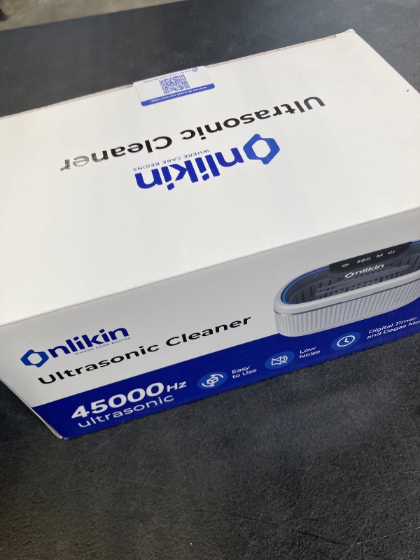 Photo 1 of onlikin 35W Ultrasonic Jewelry Cleaner, 45KHz Retainer Cleaner for Jewelry, 5 Timer & 3 Power Modes, Eyeglasses, Rings, Watch Strap, Dentures - 20oz, 304 Stainless Steel Tank, Quiet <38dB (White)