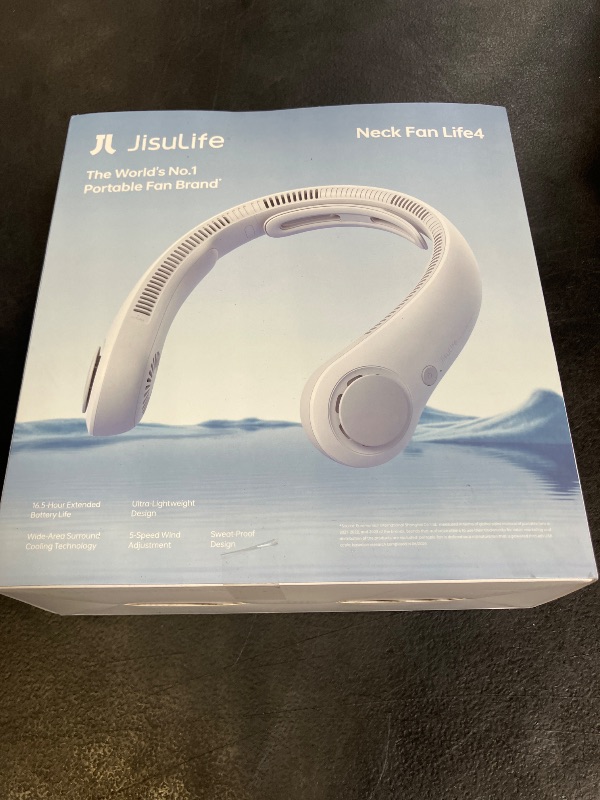 Photo 1 of JISULIFE Portable Neck Fan Upgraded, Neckbrace Personal Hands Free, 5 Speed Gears Adjustment, 5000 mAh Wearable Bladeless Quiet Rechargeable for Outdoor Indoor, Gifts for Women Men- Foggy Grey