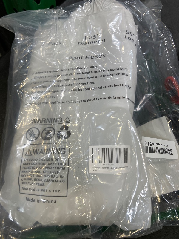 Photo 1 of Swimming Pool Replacement Hose,Replacement Hose for Above Ground Pools,59” Long 1.25" Diameter Filter Pump Hose,Compatible with Pump Model 607, 637.