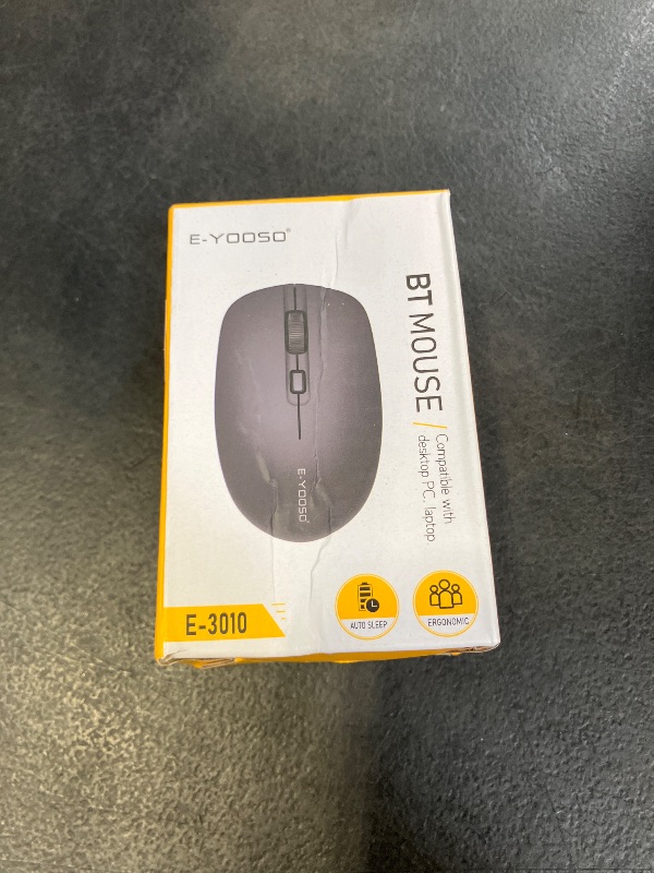 Photo 1 of E-YOOSO Wireless Bluetooth Mouse, Compact Mini Portable Ambidextrous Computer Mouse, Smooth Tracking & 5 Adjustable DPI up to 4000 for PC, Laptop, iPad, MacBook & Apple Devices (Black)