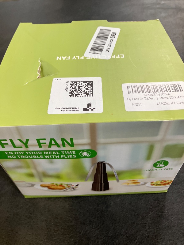 View 2 of Fly Fans for Tables, Fly Fan Outdoor Indoor Keep Flies Away, Table Top Spinner with Holographic Blades, Flies Deterrent for Picnic, Restaurant, Party, Home, BBQ (4 Pack)