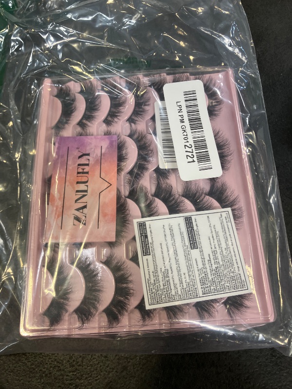 Photo 1 of Mink Lashes Volume Cat Eye Thick zanlufly False Eyelashes Natural Curly Fake Eyelashes 18MM Full 8D Volume Lashes Pack 14 Pairs