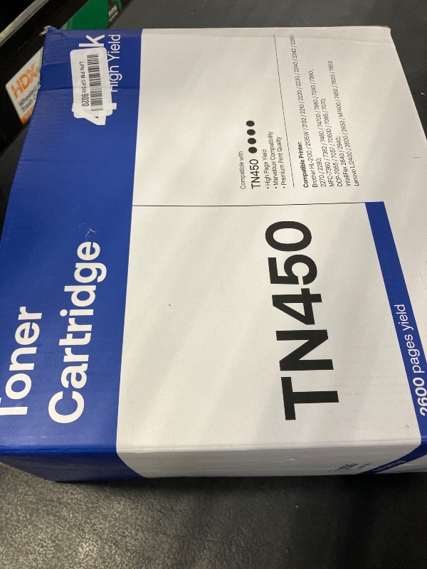 Photo 1 of Tn450 Toner Cartridge High Yield Replacement for Brother TN-450 TN420 Compatible with HL-2270DW HL-2280DW MFC-7360N MFC-7860DW DCP-7065DN Printer (4 Black)