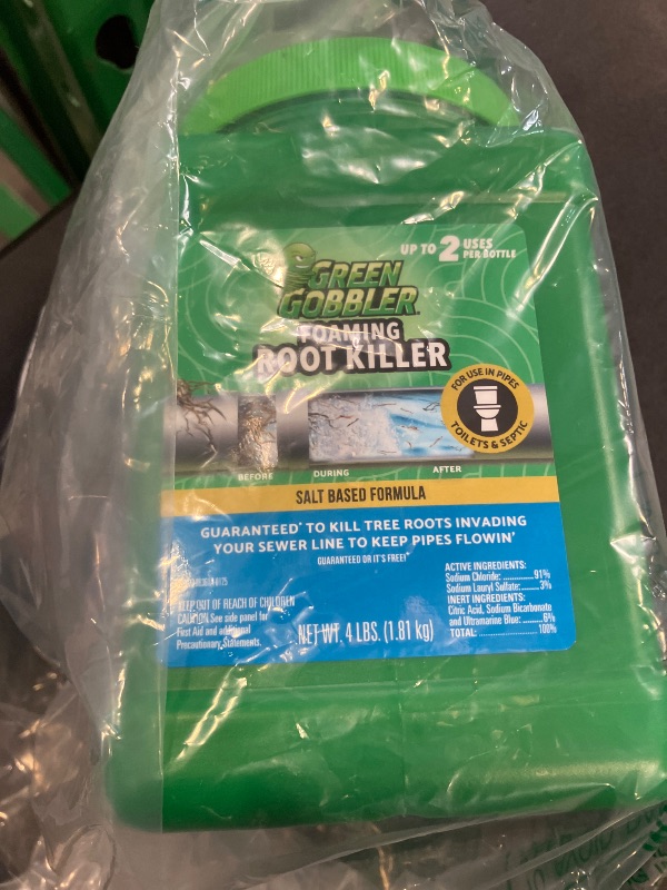 Photo 1 of Green Gobbler, FOAMING Root Killer | Kills Tree Roots in Pipes & Sewer Lines | Contains No Copper Sulfate | Safe for Pipes and Septic - 2 USES, 4 LBS