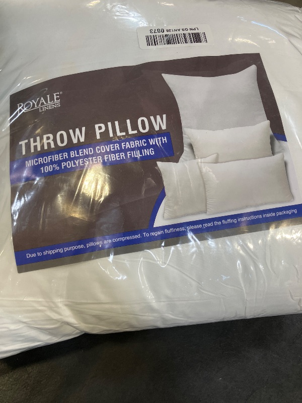 Photo 1 of ROYALE LINENS 17 X 17 Pillow Insert - Down Alternative Throw Pillows Insert - Square Pillow Pack of 1 White - Bed & Couch Pillows - Inner Cushion for Bed, Cushion for Living Room - Shams Stuffer