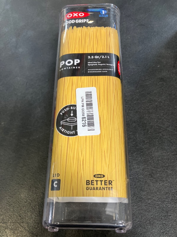 Photo 1 of OXO Good Grips POP Container - Airtight Food Storage - Small Square Tall 2.3 Qt Ideal for spaghetti, linguini and lasagna