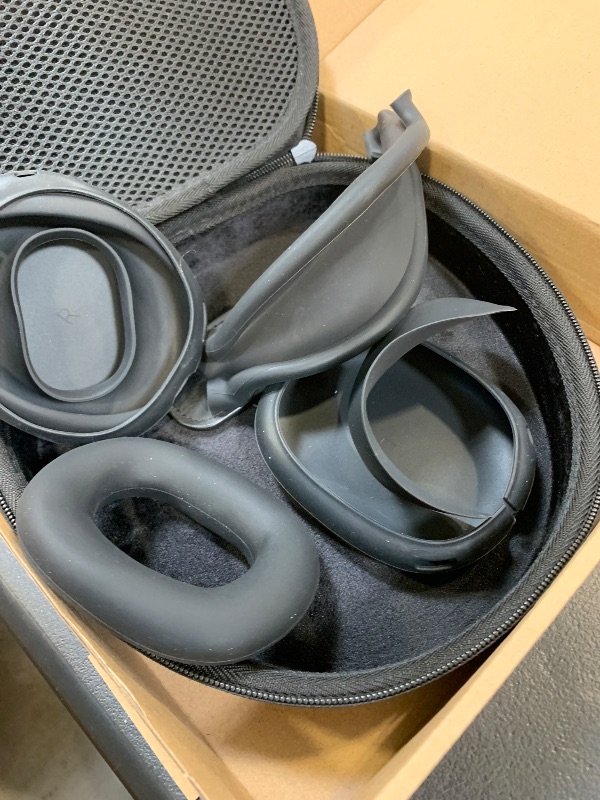 Photo 1 of Hard Case for AirPods Max 2 Supports Sleep Mode, Travel Carrying Headphone Case with AirPods Max Silicone Earpad Case/Ear Cups/Headband Cover, AirPod Max 2/1 Protective Portable Storage Bag (Black)