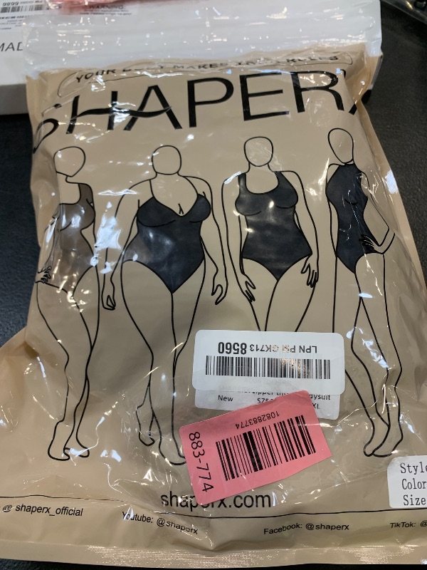 Photo 1 of SHAPERX Women's Shapewear Bodysuit Tummy Control Seamless Zip-Up Body Shaper Waist Defining Body Suit,SZ5861-Black-3XL