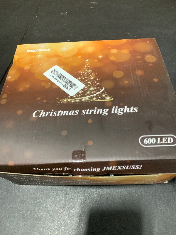 Photo 1 of JMEXSUSS 168FT 600 LED String Lights for Outside Clear Wire, Warm White Christmas Lights Outdoor Waterproof, Tree Lights Outdoor Plug in for Patio Wedding Party Holiday Christmas Bedroom Pergola Decor