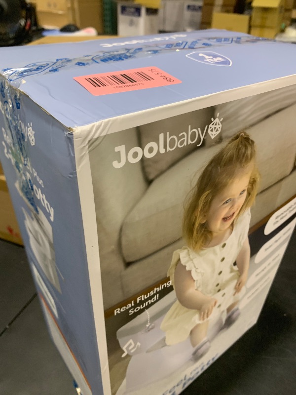Photo 1 of Jool Baby Real Feel 2-in-1 Potty with Wipes Storage, Flushing Sounds & Disposable Liners - Realistic Toilet - Easy to Clean & Assemble (Gray)