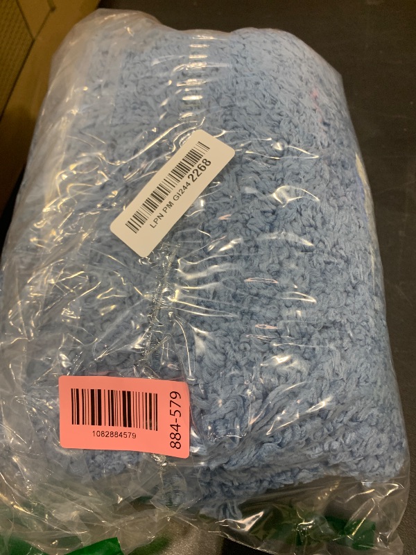 Photo 1 of Ruggnovea Bathroom Rugs Non Slip Washable, Ultra Thick Soft Microfiber Absorbent Bath Mats, High Density Foam Latex Non Slip Backing Bath Rugs, Fluffy Floor Carpet for Tub&Shower 24x17, Blue